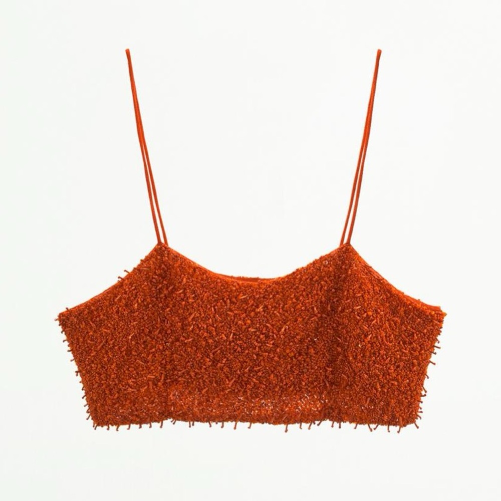 Zara Limited Edition Beaded Crop Top